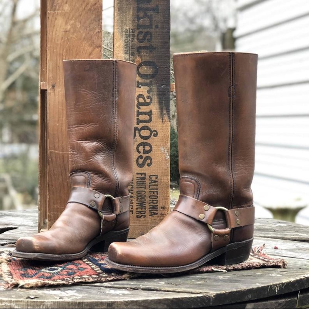 Vintage Frye Harness Boots - Picture 1 of 5